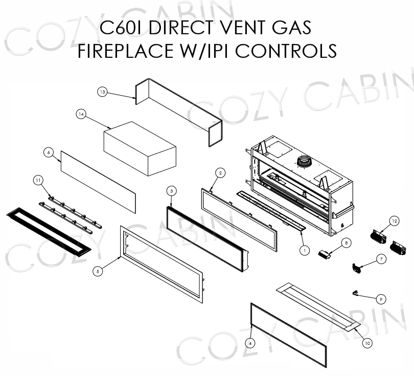 C60I DIRECT VENT GAS FIREPLACE WITH IPI CONTROLS (April 3, 2017 - >) #C-15044
